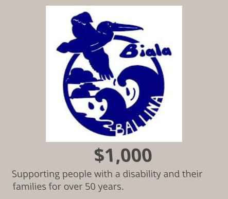 $1,000 Supporting people with a disability and their families for over 50 years.